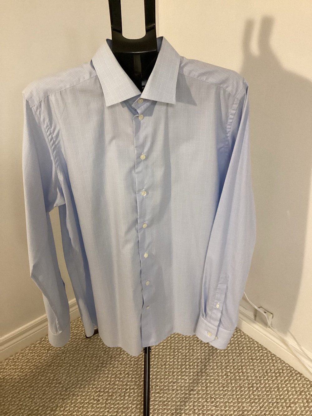 Eton Light Blue Men's Contemporary Dress Shirt - Subtle Check -